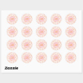 Sticker Rond Pastel aquarelle branches orange et rose Pâques (Feuille)