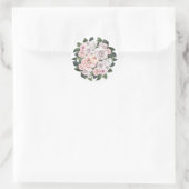Sticker Rond Pastel aquarelle Rose bouquet (Sac)
