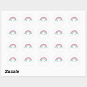 Sticker Rond Pastel arc-en-ciel et collant nuages (Feuille)