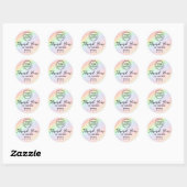 Sticker Rond pastel arc-en-ciel fausse parties scintillant merc (Feuille)