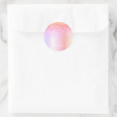 Sticker Rond Pastel Arc-en-ciel rose or violet Parties scintill (Sac)