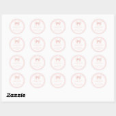 Sticker Rond Pastel arc rose en vichy baby shower merci (Feuille)