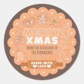 Sticker Rond Pastel Baking Festive Cookie Joyeux Noël (Devant)