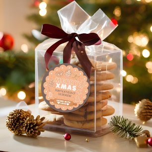 Sticker Rond Pastel Baking Festive Cookie Joyeux Noël