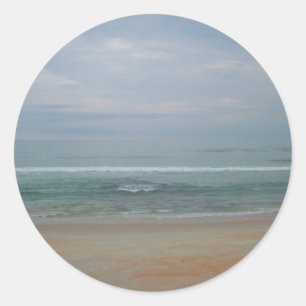 Sticker Rond Pastel Beach
