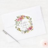 Sticker Rond Pastel Blooms Imaginaire Floral Mariage (Enveloppe)