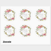 Sticker Rond Pastel Blooms Imaginaire Floral Mariage (Feuille)