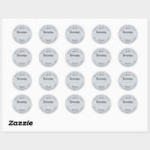 Sticker Rond Pastel Blue Script Made With Love Homemade Food Ja (Feuille)