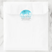 Sticker Rond Pastel Blue & White Floral Mariage Design (Sac)