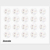 Sticker Rond Pastel Boho Hedgehog et Balloons Anniversaire (Feuille)