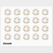 Sticker Rond Pastel Botanique Dentelle Florale Monogramme (Feuille)