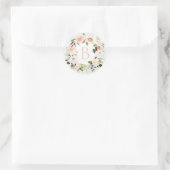 Sticker Rond Pastel Botanique Dentelle Florale Monogramme (Sac)