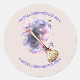 Sticker Rond Pastel Broomstick