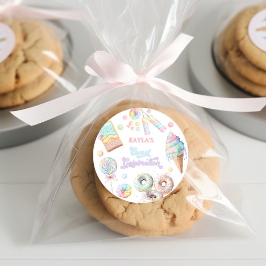 Sticker Rond Pastel Candyland Sweet Celebration Anniversaire