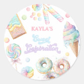Sticker Rond Pastel Candyland Sweet Celebration Anniversaire (Devant)