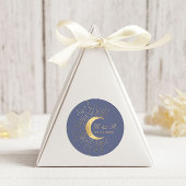 Sticker Rond Pastel Celestial Gold Moon Mariage Classic Round