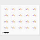 Sticker Rond Pastel Chick avec Oeuf Design (Feuille)