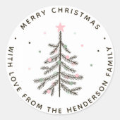 Sticker Rond Pastel Christmas Tree (Devant)