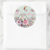 Sticker Rond pastel citrouille élégant automne floral automne t (Sac)