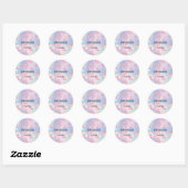 Sticker Rond Pastel clair Unicornes Arc-en-ciel Donuts (Feuille)