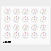 Sticker Rond Pastel Confetti 1er Anniversaire Fête Favoriser St (Feuille)