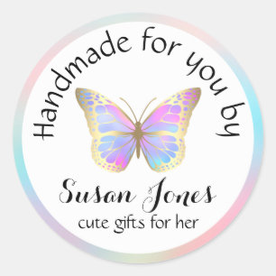 Sticker Rond pastel couleurs papillon logo d'entreprise