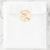 Sticker Rond Pastel Cute Unicorn fête d'anniversaire (Sac)