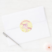 Sticker Rond Pastel Cute Unicorn fête d'anniversaire (Enveloppe)