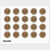 Sticker Rond Pastel Daisy Motif Brown avec transport pour bébé  (Feuille)