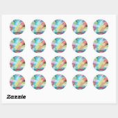 Sticker Rond Pastel d'Art Abstrait (Feuille)