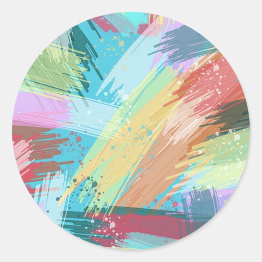 Sticker Rond Pastel d'Art Abstrait (Devant)