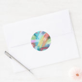Sticker Rond Pastel d'Art Abstrait (Enveloppe)