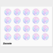 Sticker Rond Pastel Design Rose, Bleu et Lavande Classic Rou (Feuille)