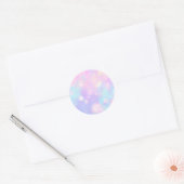 Sticker Rond Pastel Design Rose, Bleu et Lavande Classic Rou (Enveloppe)