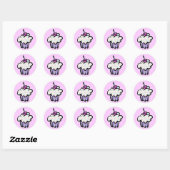 Sticker Rond pastel dots cupcake (Feuille)