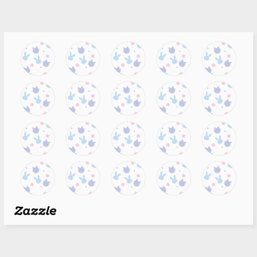 Sticker Rond Pastel Easter Spring Pattern (Feuille)