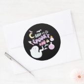 Sticker Rond Pastel Éffrayant Ghost & Gang Black Halloween (Enveloppe)