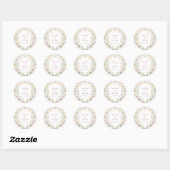 Sticker Rond Pastel Enchanted Fleur sauvage Jardin de mariage F (Feuille)