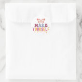 Sticker Rond Pastel "Faites de vous une priorité" Graphique de  (Sac)