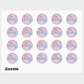 Sticker Rond Pastel Fantasy Unicorn Birthday (Feuille)