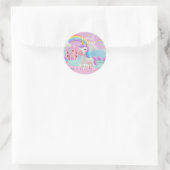 Sticker Rond Pastel Fantasy Unicorn Birthday (Sac)
