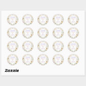 Sticker Rond Pastel Fleur sauvage Fairy Premier Anniversaire Fê (Feuille)