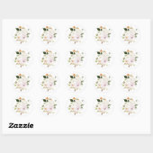 Sticker Rond Pastel Floral (Feuille)