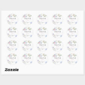 Sticker Rond Pastel Floral Merci (Feuille)