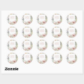 Sticker Rond Pastel Floral Printemps Première communion (Feuille)