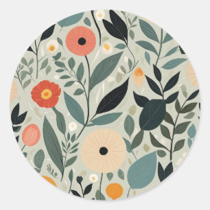 Sticker Rond Pastel Floral Reverie