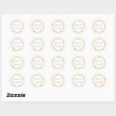 Sticker Rond Pastel Floral Wreath TU ES INVITÉ (Feuille)