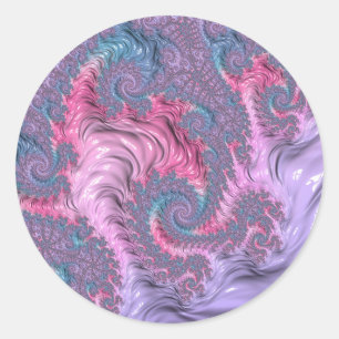 Sticker Rond Pastel Fractal