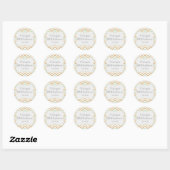 Sticker Rond Pastel Gold et Green Zig Zag Neutral Baby (Feuille)