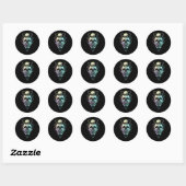 Sticker Rond Pastel Goth Moon Crâne gothique Wicca Crescent Mot (Feuille)